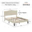 3 Pieces Bedroom Set, Bed Frame with Velvet Upholstered Headboard, Platform Bed Frame and 2 Nightstands with Drawer, No Box Spring Needed, Easy to Assembly-2103645459