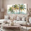 Ensemble de 3 tableaux muraux sur toile de style aquarelle représentant des palmiers-927801037