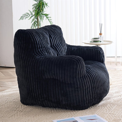 Fauteuil à billes en velours côtelé doux et moelleux rempli d'éponge à mémoire de forme