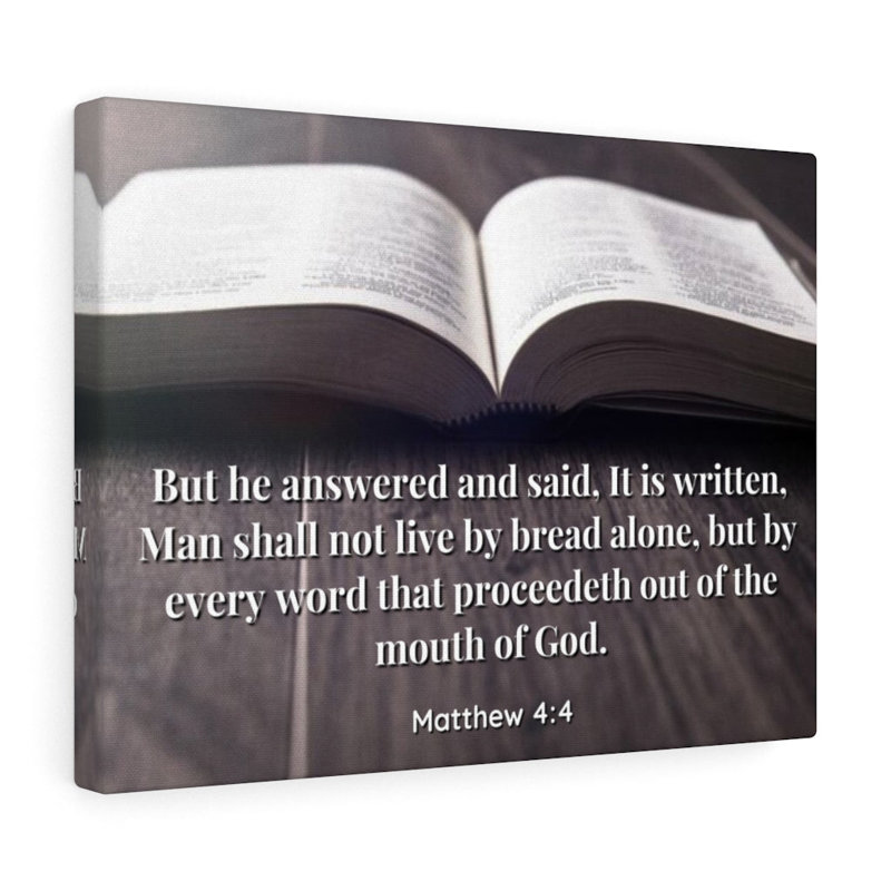 Mouth Of God Matthew 4:4 - Wrapped Canvas Print, 46cm H x 61cm W