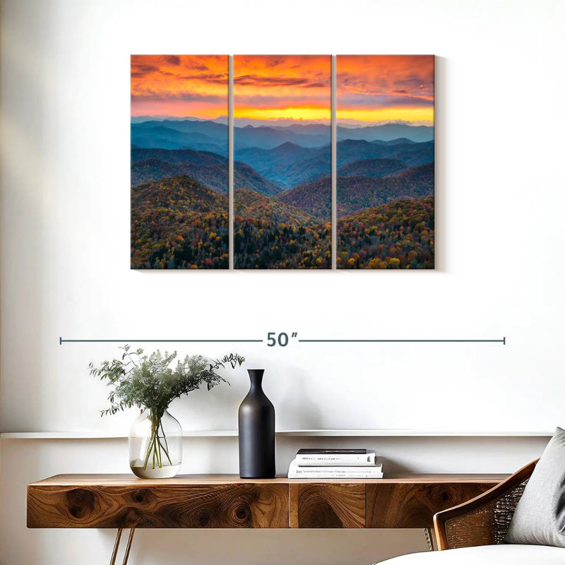 Ensemble de 3 pièces Blue Ridge Parkway, H 24 po x l 38 po x P 1,25 po