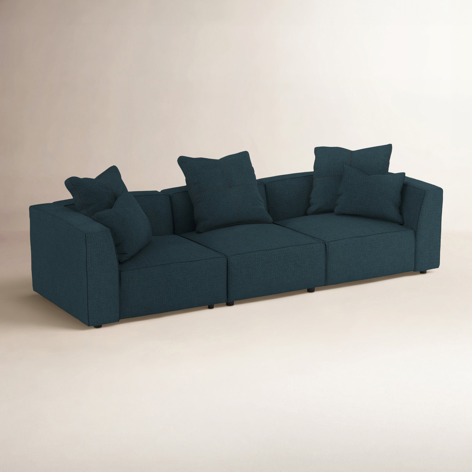 Del Modular Upholstered Sectional, Gypsy Teal Polyester