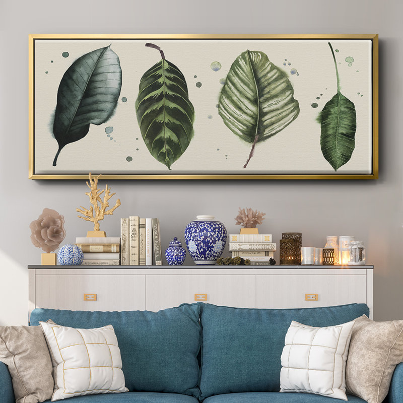 Palm Line- Framed Canvas, 8" H x 20" W