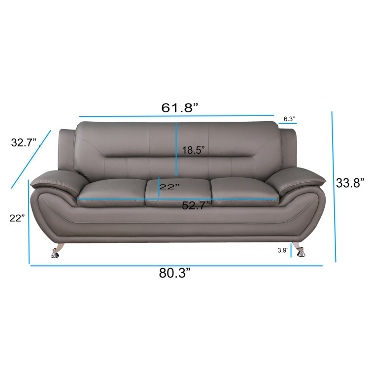 Petitt 80.3'' Faux Leather Sofa