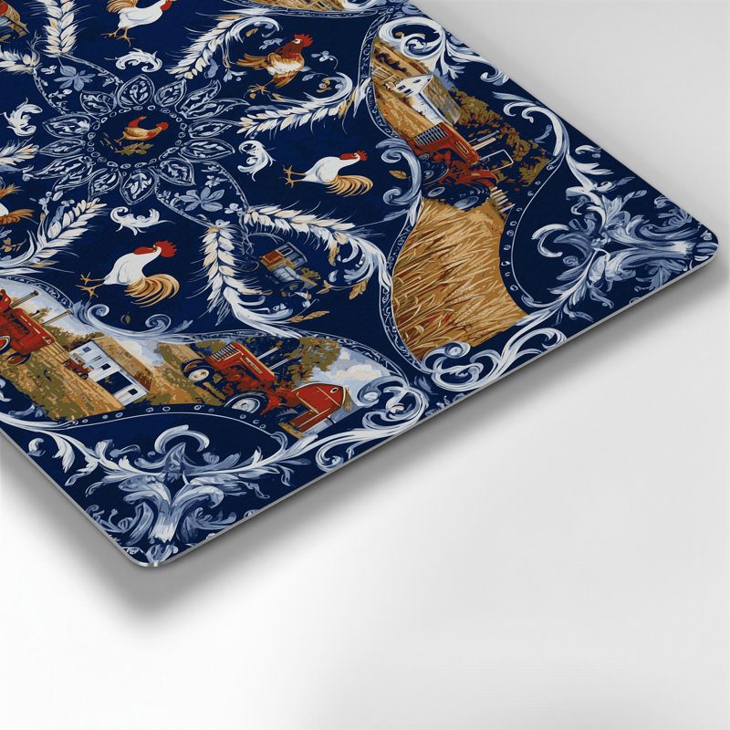 «Farm Bandana», impression sur métal bleu, H 16 po x l 20 po