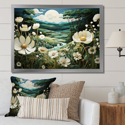 «White Crimson Bloom Garden Serenade I», reproduction sur toile