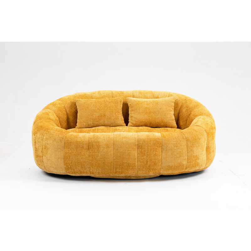 Causeuse de réception Canny, Jaune, H 24,8 po x l 55 po x P 37,4 po