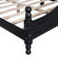 Cadre de lit plateforme en bois, lit plateforme de style rétro avec support en lattes de bois, noir-600326875