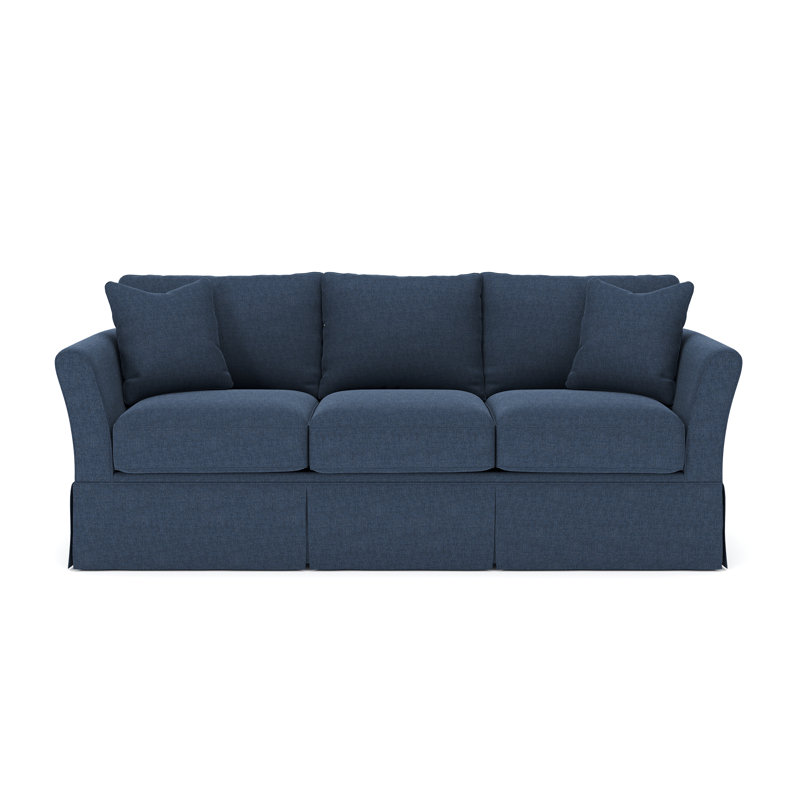 Shelby 82'' Upholstered Sofa, Drusky Navy Sustain® Basketweave