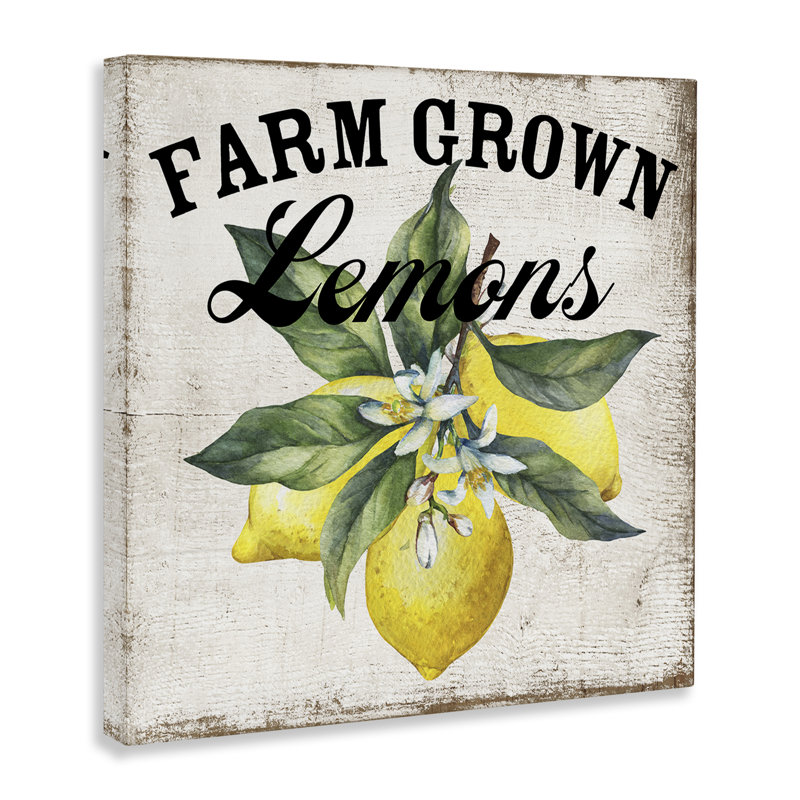 "Farm Grown Lemons", art mural sur toile par Creatif Belle bp-610_CN, H 17 po x l 17 po