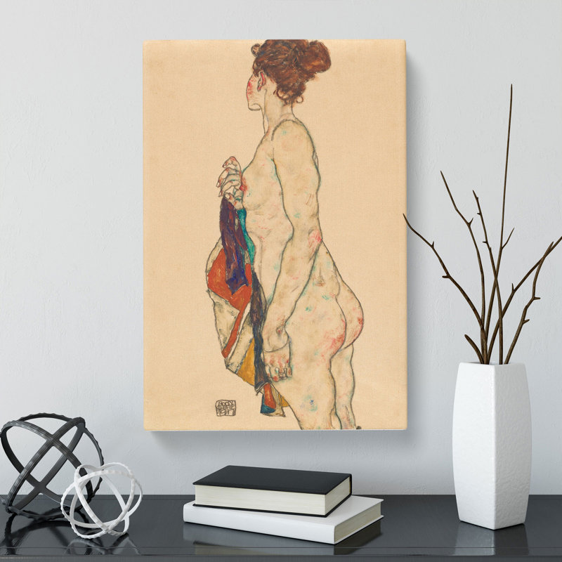 Nude Female Vol.1 by Egon Schiele - Wrapped Canvas Painting, 60cm H x 40cm W x 3cm D