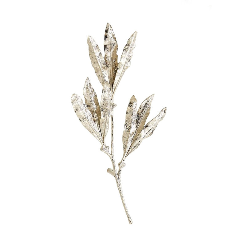 Mango Leaves Wall Decor, Silver