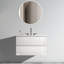 Meuble-lavabo de salle de bain au fini blanc lustré - tiroirs spacieux et évier en céramique