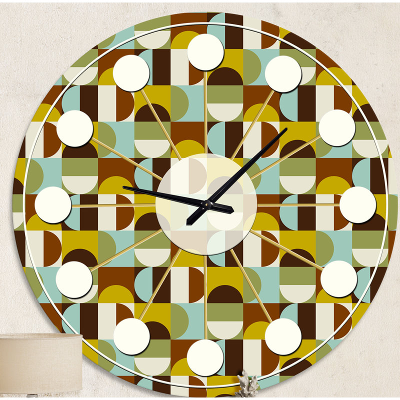 Horloge murale rétro à pois I - Mid-Century, Moyenne