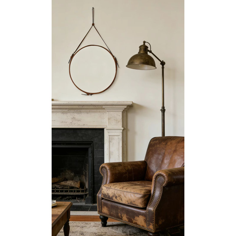 Adjustable Hanging Mirror, Brown