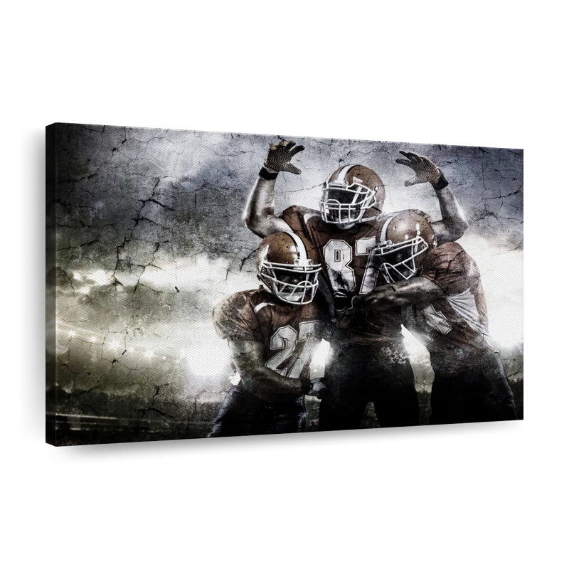 Thrilling Football - impression sur toile tendue, H 16 po x l 24 po x P 1,25 po