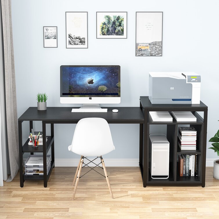 70.86 Computer Desk with Storage Shelf and Printer Stand - On