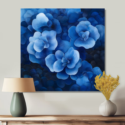 Blue White Hydrangea Soundwave Hydrangea - Traditional Metal Art Print, Hydrangea Metal Wall Decor
