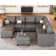 Tomario 8- Piece Upholstered U-Shaped Modular Sectional With Storage