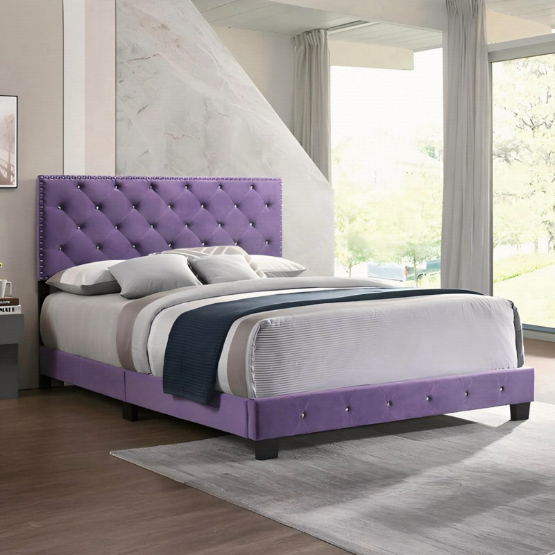 Enchanting Purple Transitional Queen Bed