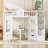 Twin-Over-Twin Bunk Bed With Changeable Table, Bunk Bed Turn Into Upper Bed And Down Desk -White
