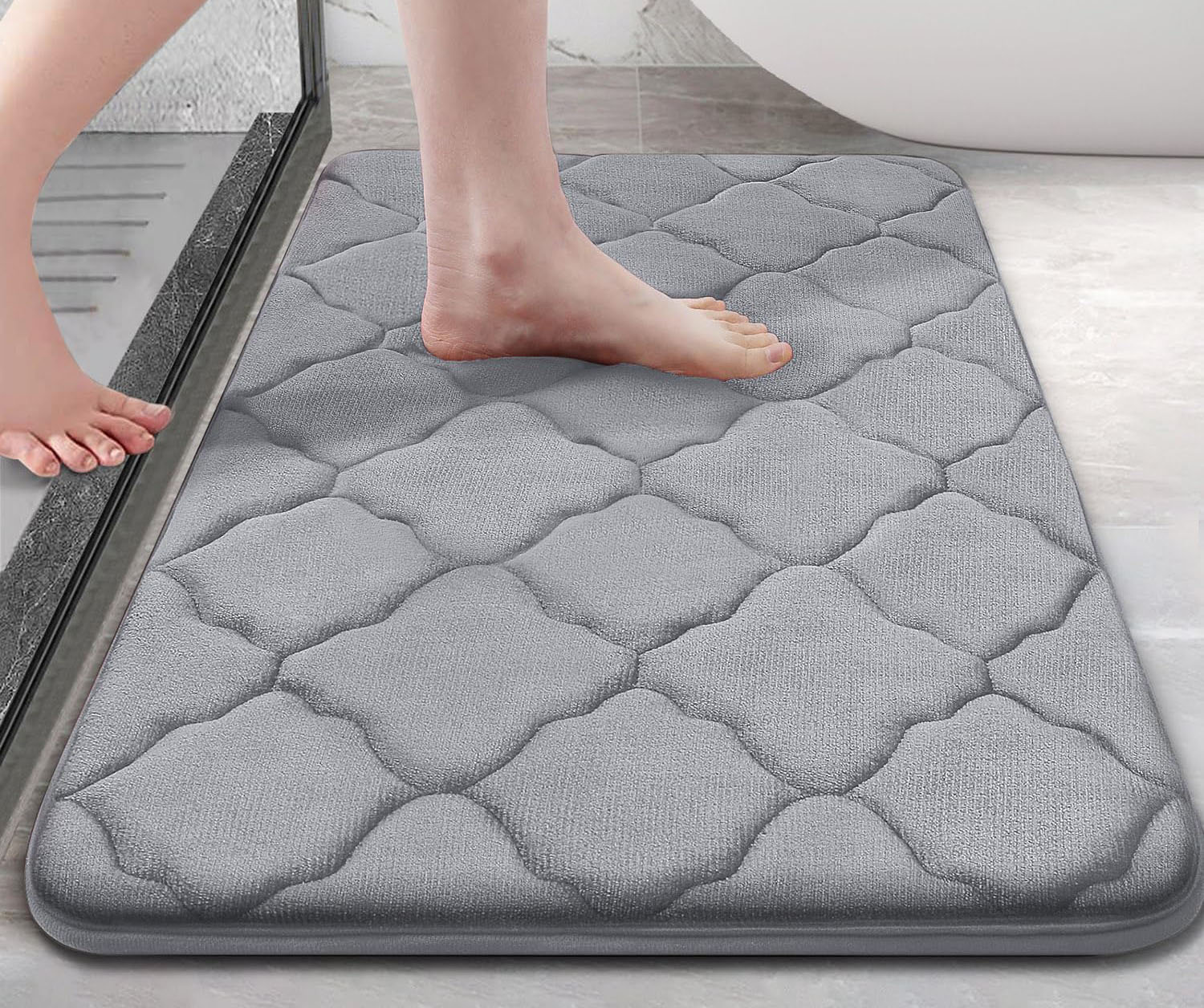 Red Barrel Studio® Memory Foam Bath Mat Rug 30x20, Ultra Soft Non Slip and Absorbent Bathroom ...