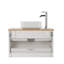 Meuble-lavabo mural flottant blanc 32 po, 2 tiroirs, plateau en bois massif, lavabo carré