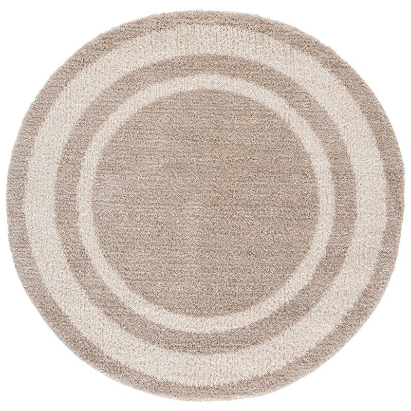 Gemma Shag 608 Performance Geometric Rug, Round 6'7"
