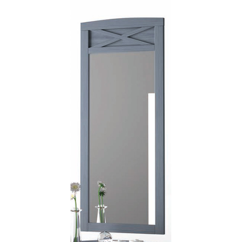 Donnington Wood Wall Mirror, Light Blue