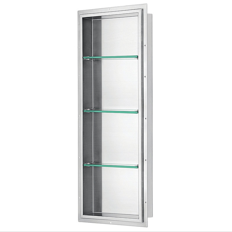 Stainless Steel Shower Niche 59" x 14" Wall Organizer Bathroom Niche Shelf