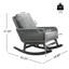 Chaise berçante moderne grise avec coussins de siège et fabrication en bois pour l'extérieur-19941799