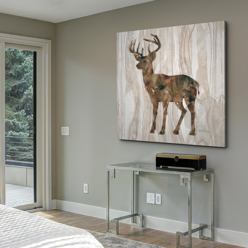 « pin forest cerf », impression sur toile, H 24 po x l 24 po x P 1,5 po