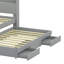 Lit plateforme Vetri avec tête de lit à DEL avec rangement, station de charge, lit gigogne simple et 2 tiroirs-1740350070-1740350068