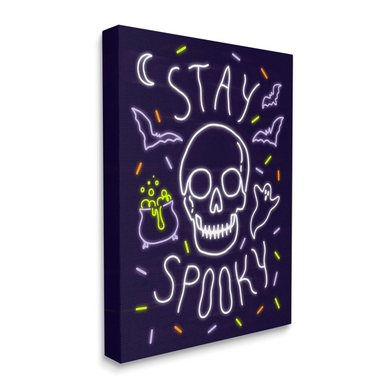 Stay Spooky Quote, H 20 po x l 16 po x P 1,5 po, Toile tendue