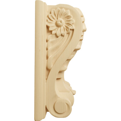 Bloc d'acanthe avec plaque corbeau en bois