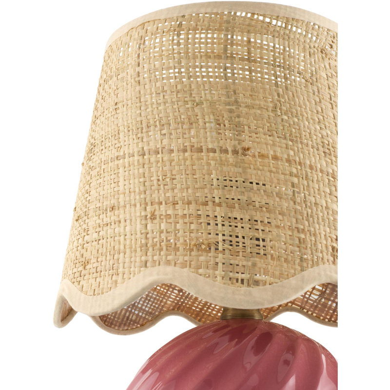 Wyatan Table Lamp, Rattan, Dark Pink