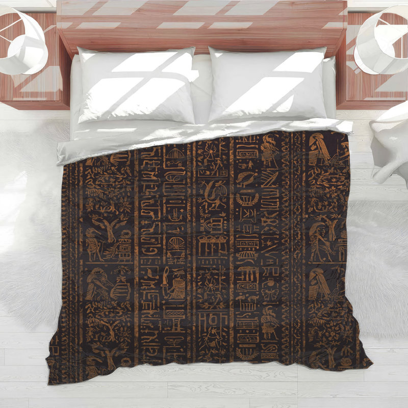 Édredon Hiéroglyphes de l'Egypte ancienne, Lit simple