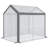 Outsunny 8' X 6' X 7.5' Walk-In Greenhouse, Outdoor Gardening Canopy With 6 Roll-Up Windows, 2 Zippered Doors & Weather Cover, White