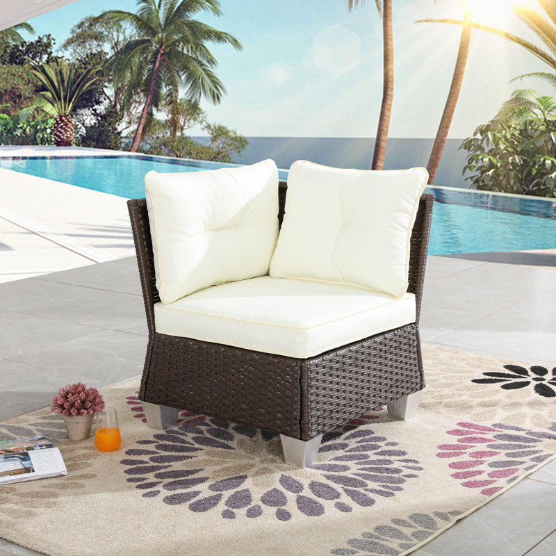Chaise de patio avec coussins Roselotte