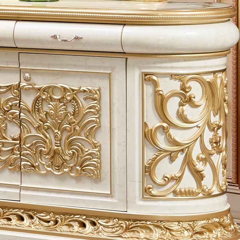 Buffet armoire de rangement crème antique