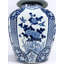 Pot à gingembre 17 po en porcelaine avec motif floral, bleu et blanc