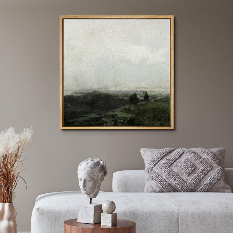 «Misty Morning On The Moors», reproduction d'art sur toile encadrée, H 16 po x l 16 po, Toile naturelle