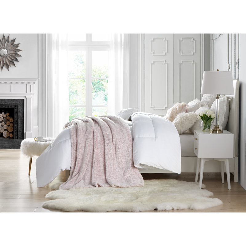 Rose Oversized Cotton Candy Soft Faux Fur Throw Blanket