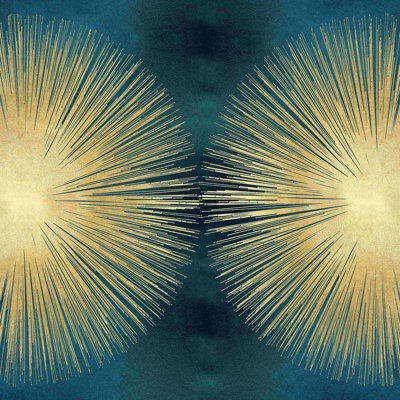 " Sunburst Gold On Teal Ii "