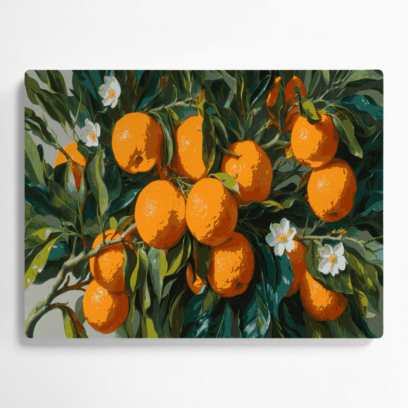 Art mural en métal «Fruit tangelo» vert, H 8 po x l 10 po