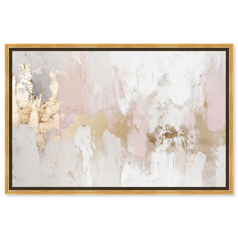 «Rustic Elegance I», art abstrait pastel sur toile par Art Remedy, H 37 po x l 55 po, Cadre doré