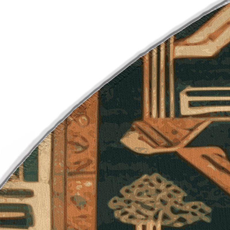 Tapis vert intérieur et extérieur ArtDeco, Rond 5 pi