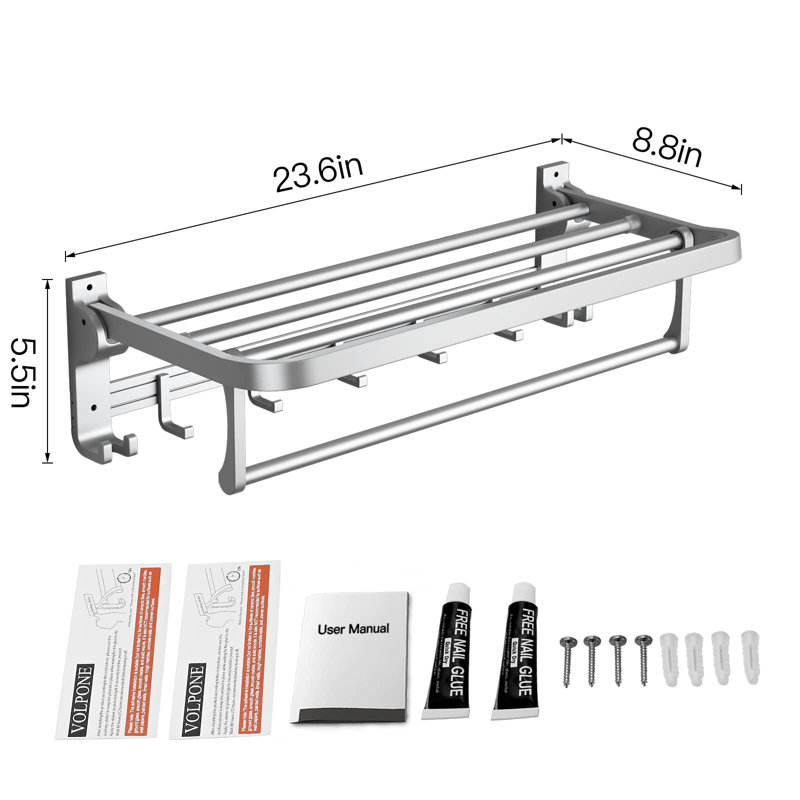 1 Towel Rack, Silver