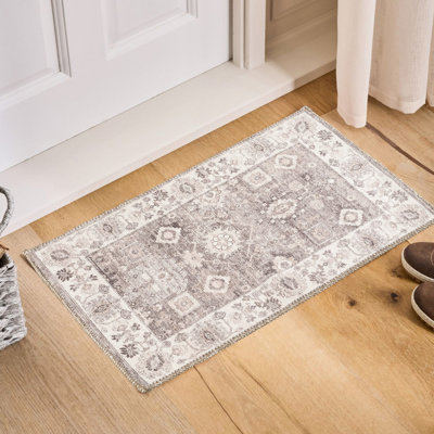 2 pi Tapis multicolore X 3, envers en jute, teinté, pour les entrées et la maison, animaux de compagnie et espaces élégants