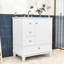 Meuble-lavabo simple contemporain en bois avec lavabo en céramique, charnières à fermeture en douceur et tablettes intégrées-1739679839
